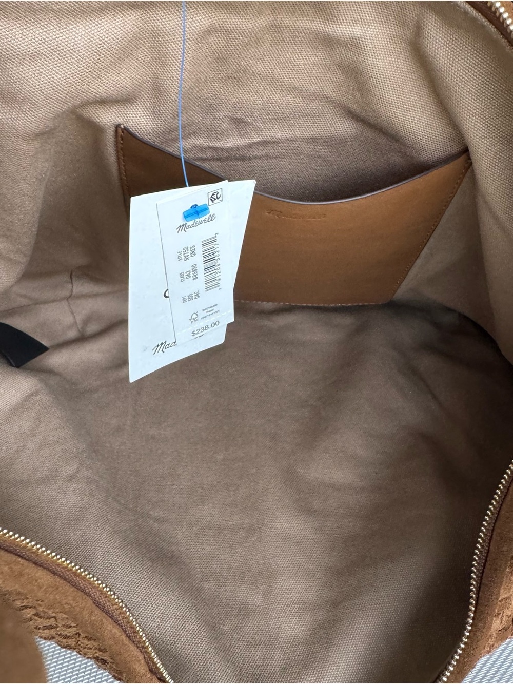 ๐ Madewell Essentials Curve Woven Shoulder Bag Suede Leather - Picture 11 of 11